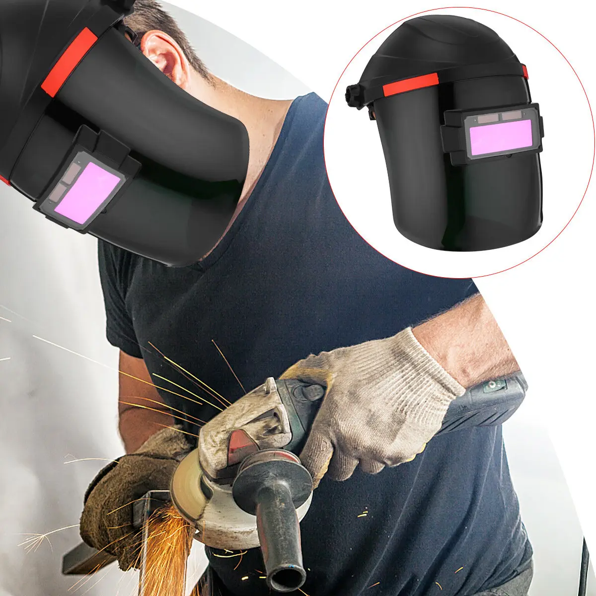 Auto Darkening Welding Mask Solar Rechargeable Adjustable Sensitivity Light Shielding Darkening Return Wide View Arc Tig Welding