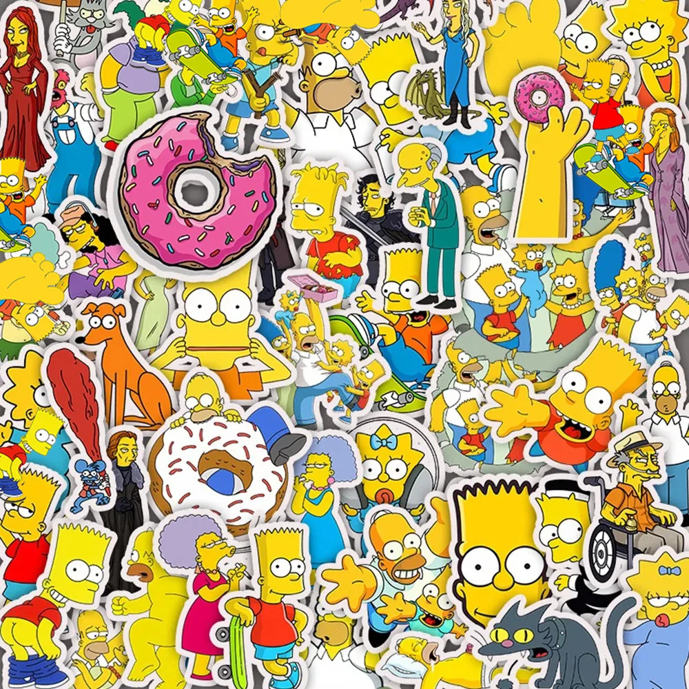 10/30/50/100 pz Cool Cartoon The Simpson adesivi Anime decalcomanie giocattolo per bambini fai da te Graffiti Laptop Phone Skateboard adesivo impermeabile