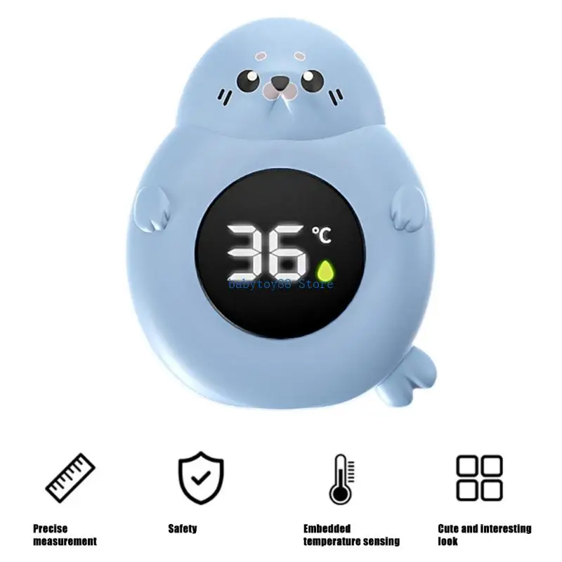 Y4UD اقرأ على الفور الرسم الحراري لحمام الطفل مع شاشة LED IPX7 تصميم مانع للمياه IPX7، تصميم آمن لمراقبة درجة حرارة الاستحمام