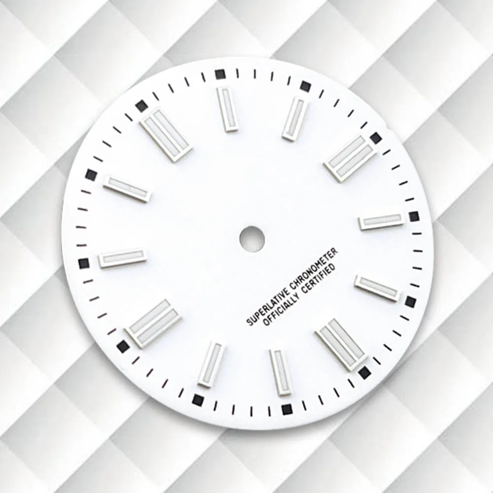 28.5mm S Logo Matte Dial Green Luminous Fit NH35/NH36/4R/7S Japanese Movement  Latest styles Watch Modification Accessories