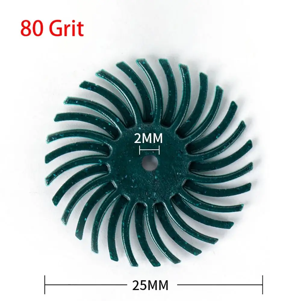 5Pcs 25mm Radial Gap Polishing Grinding Head Abrasive Brush Slit Detail Bristle Disc 2.35/3mm Shank Polishing Wheel