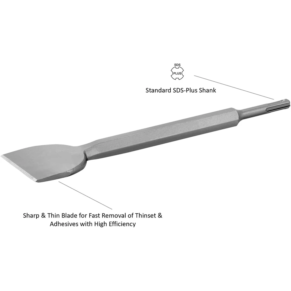 4 Inch Wide Tile & Thinset Scaling Chisel SDS-Plus Shank 4