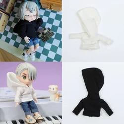 OB11 Doll Clothes Black White Hoodies For 1/12 BJD Dolls