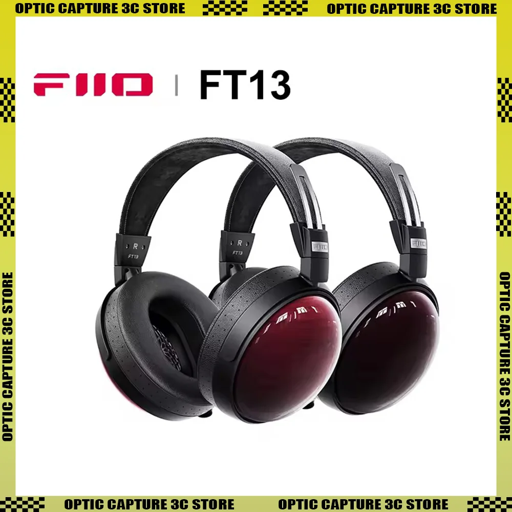 FiiO FT13 Audiophile Closed-Back Headphones 60mm Large Dynamic Driver with W-Shaped Wool & Nano Wood Fiber Diaphragm Hifi Wired