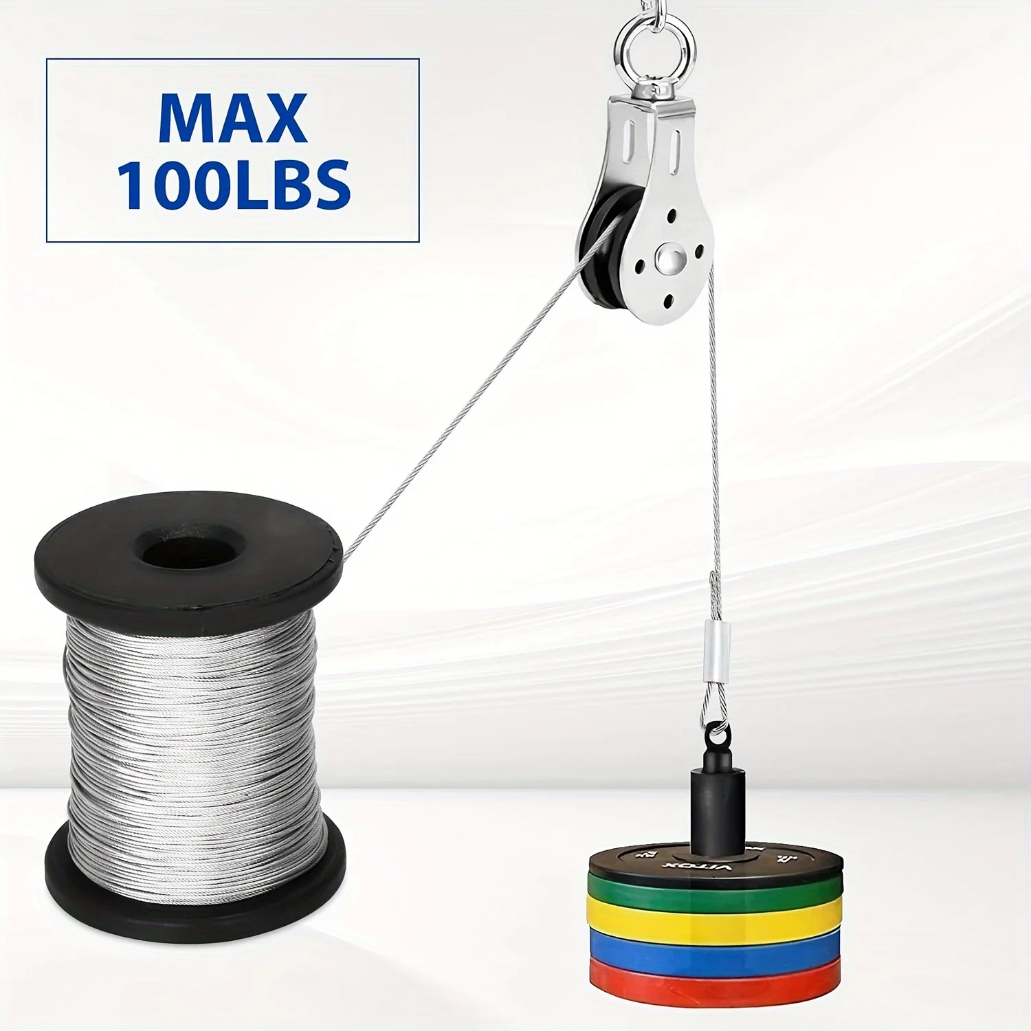 316 Stainless Steel Cable, 50/100/200/400 Feet 1/ 32inch Wire Rope with Aluminum Sleeves for Hanging String Lights, Hangers, Trellis Lines