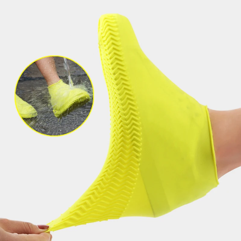 Reusable Waterproof Rain Shoes Covers Slip-resistant Rubber Rain Boot Overshoes Outdoor Walking Shoes Accessories Dropship