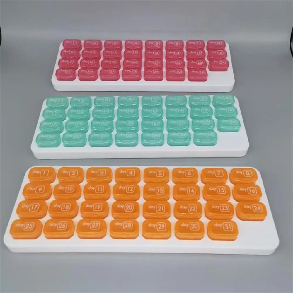 Plastic 31 Grid Pills Box Moisture Proof Medicine Tablet Storage Pill Organizer Independent Cell Medicine Container Travel