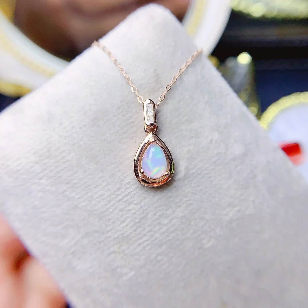 Imagem -06 - Sterling Silver Opal Pendant para Mulheres Certified Christmas Jewelry 925