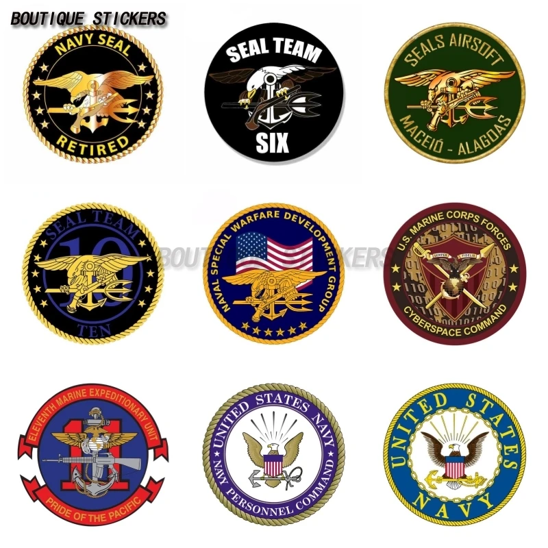 

Personalized USA NAVY Seals Emblem Car Stickers Fashion Laptop Skateboard Luggage Vinyl Decals Waterproof Graphics Accessories