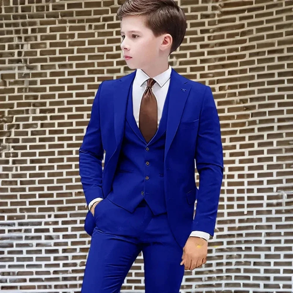 

Suit for Boys Suit 2-16 Years Old Custom 3 Piece Suit Wedding Kids Tuxedo Formal Jacket Pants Vest Slim Fit Outfit