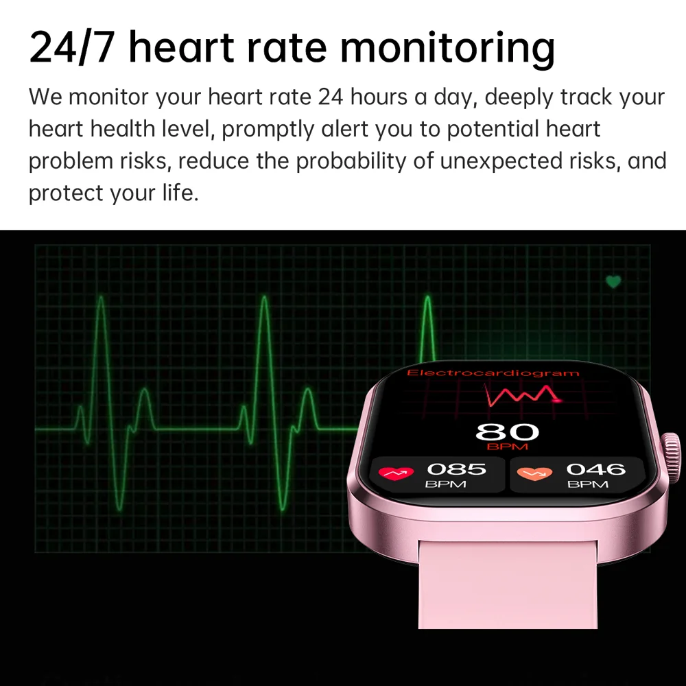 Nieuwe 2.01 "Blue Tooth Call Mannen Smart Horloge Hartslag Waterdichte Sport Fitness Armband Voice Assistant Muziek Smartwatch Vrouwen