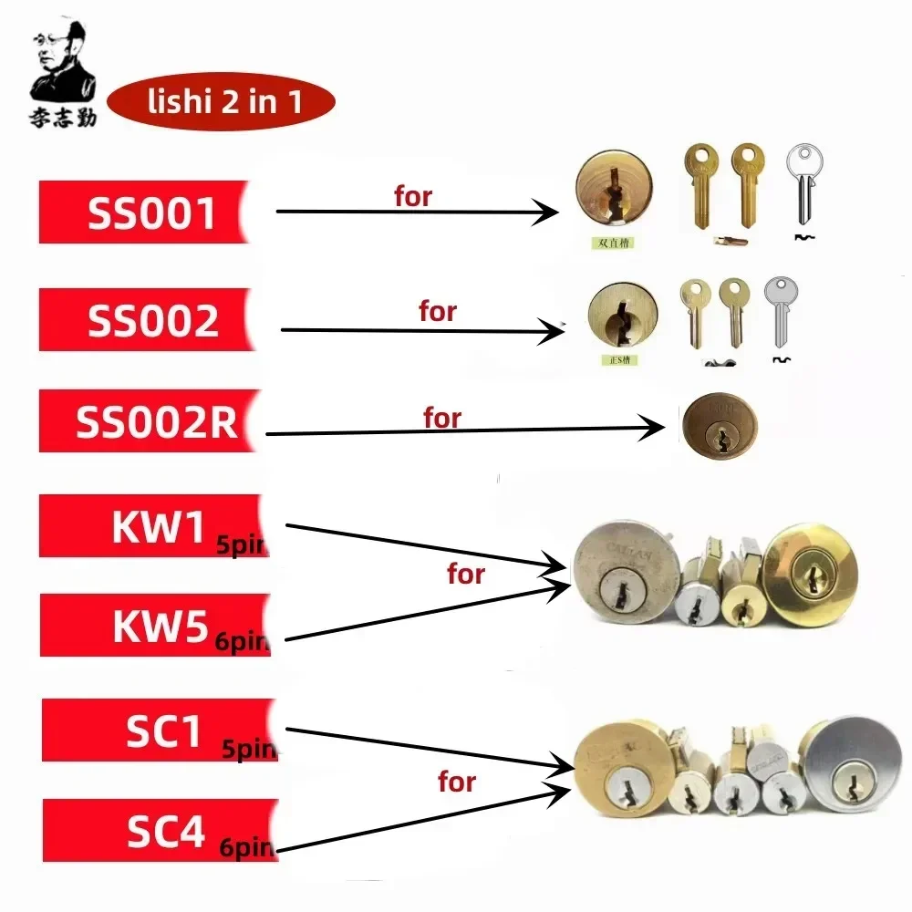 

Precision Unlocking Tools Car Accessories Maintenance Hand Measuring Tool Lock Decoder 2-in-1 Key SS001 SS002 SC1 SC4 KW1 KW5