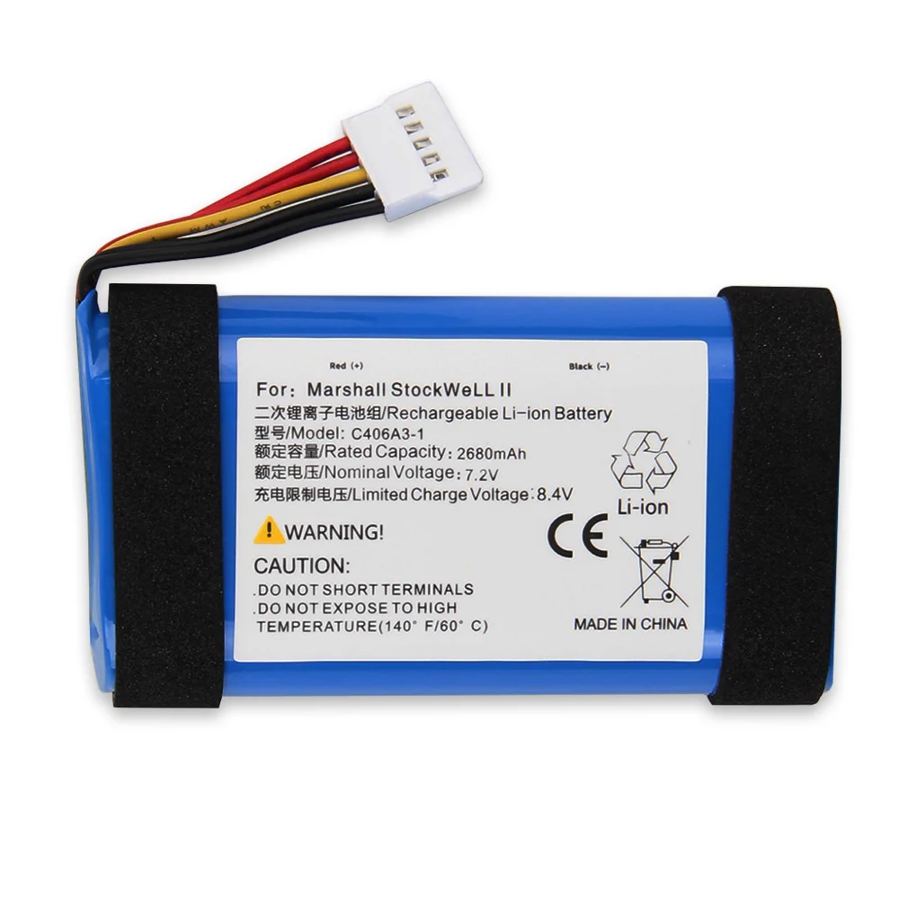 Replacement Battery C406A1 C406A3-1 For Marshall Stockwell II Outdoor Bluetooth Speaker 2600mAh