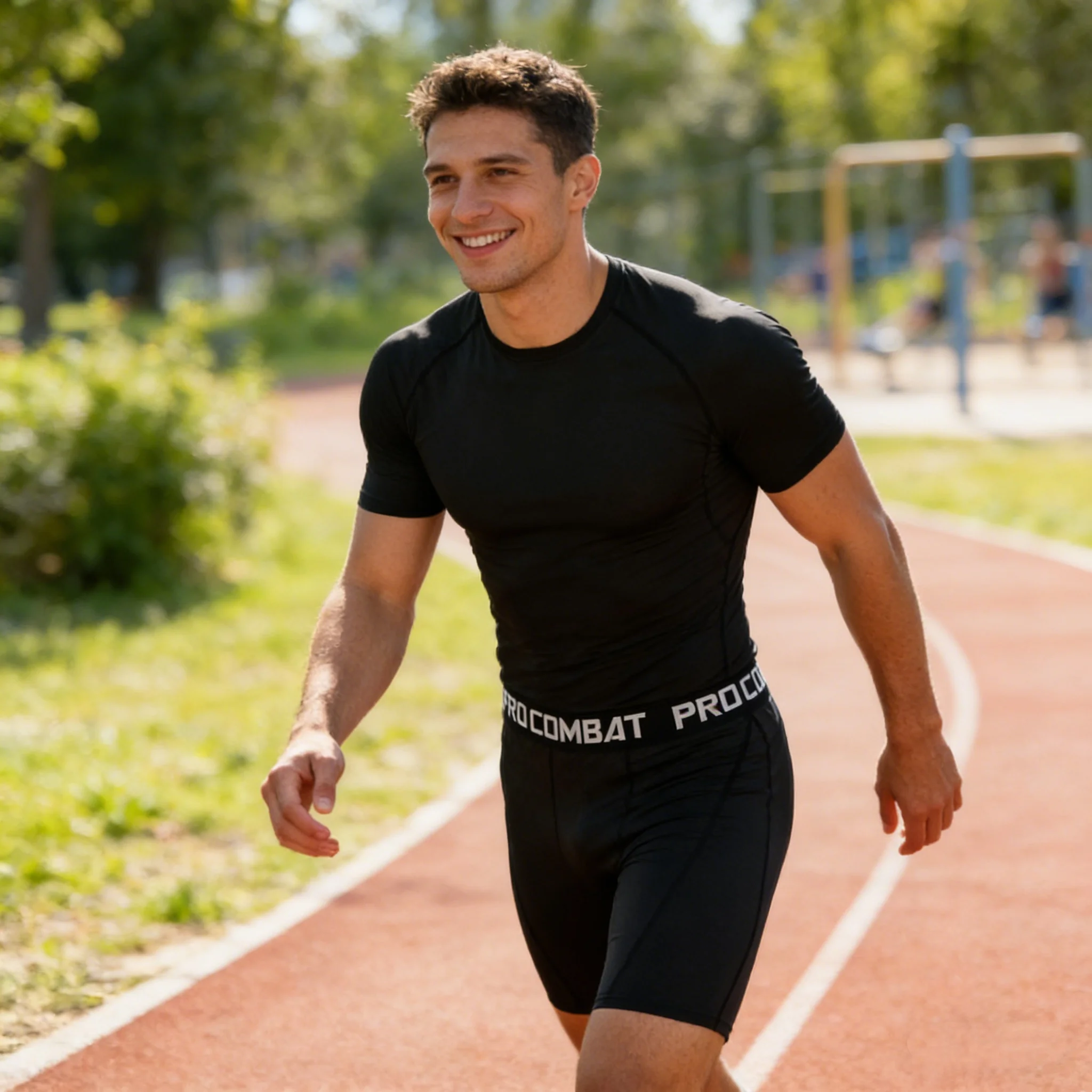 

2026 Men's Quick Drying Running Sets Breathable Hiking T-Shirt Short Soft Elasticity Gym Fitness Suits Outdoor Sports Male Sets