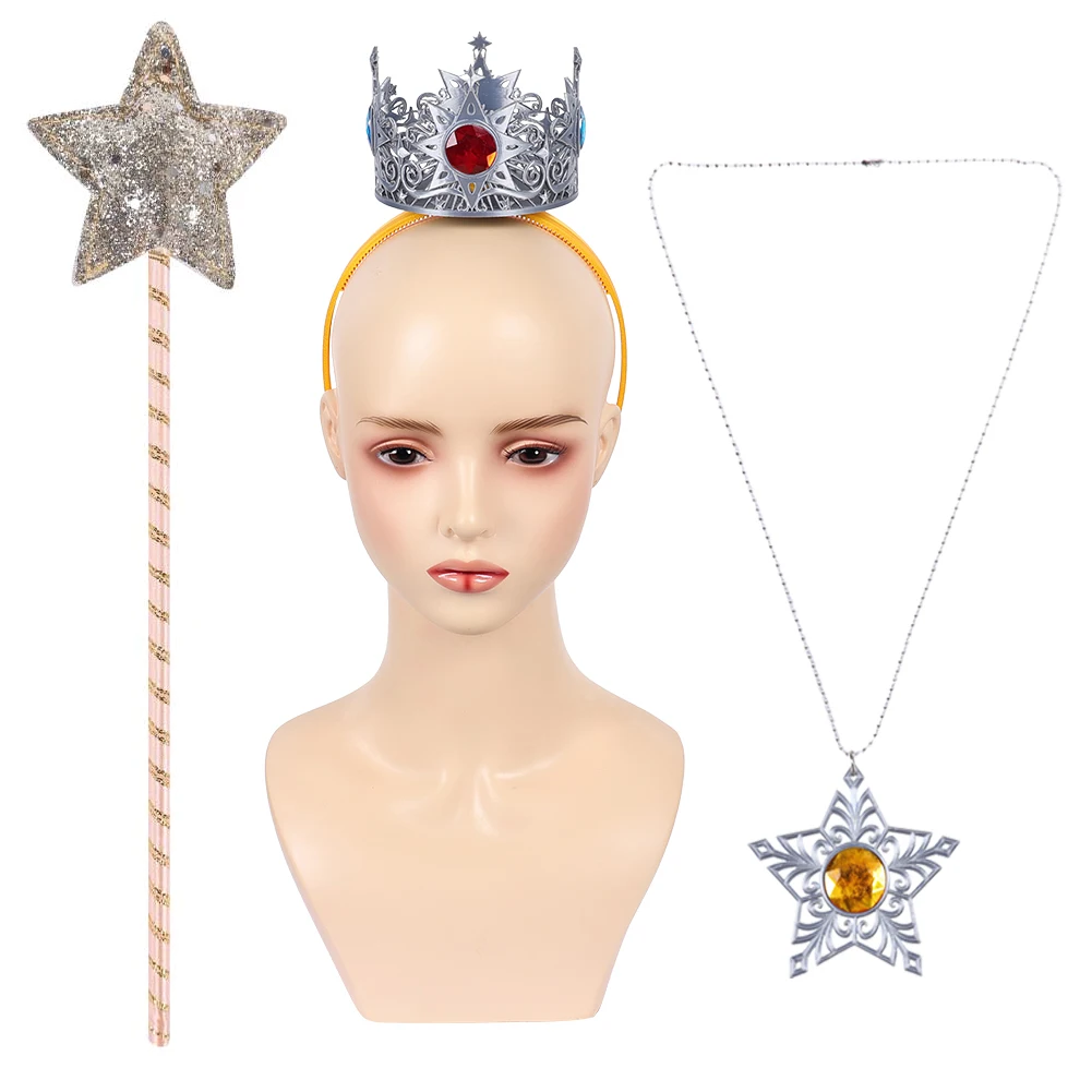 

Anime Game 2026 Movie Cosplay Rosalina Magic Wand Crown Necklace Suit Roleplay Toy Props Accessories Party Disguise Halloween