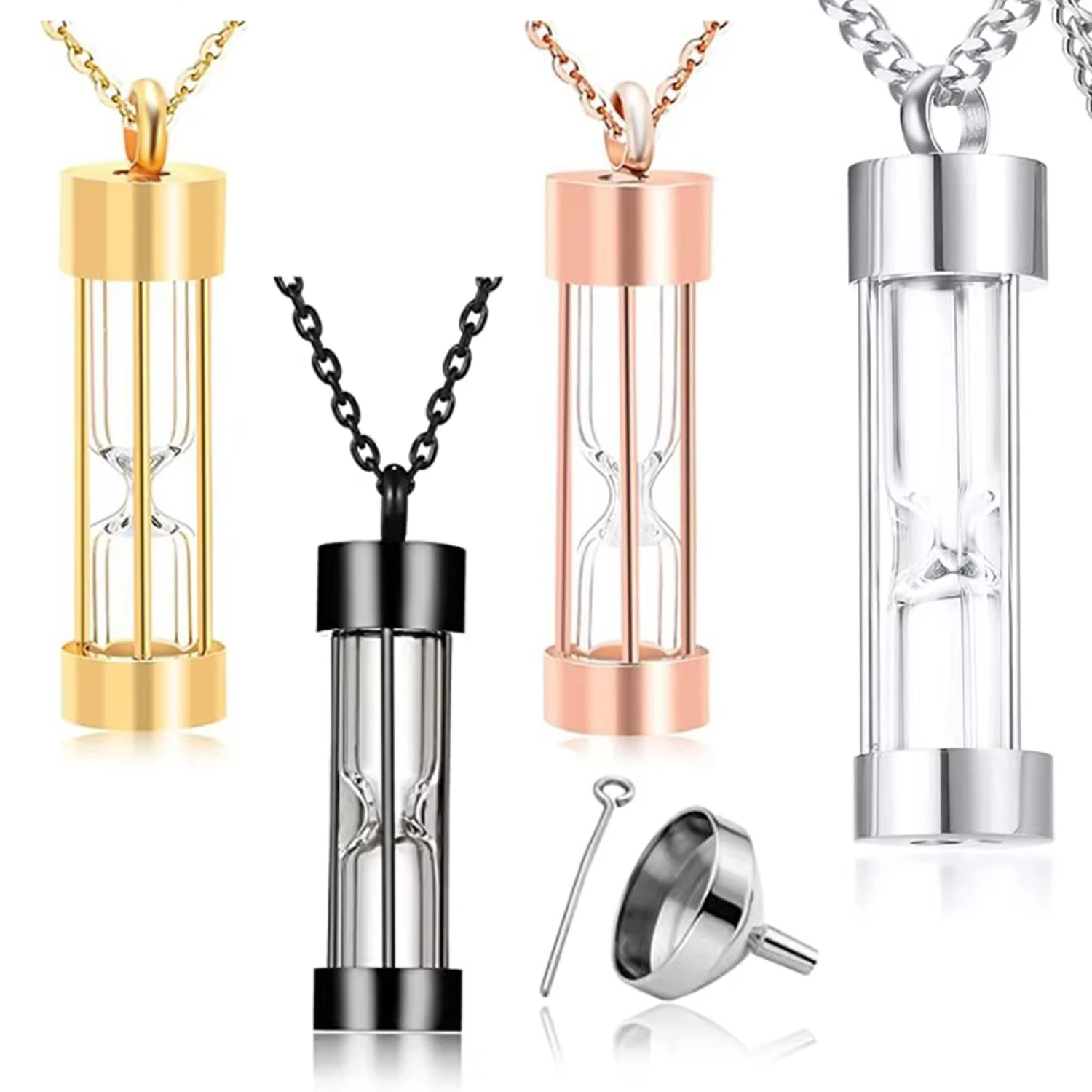 

Personalized Custom Time Memory Glass Pendant Cremation Necklace Ashes Eternal Infinity Cremation Jewelry