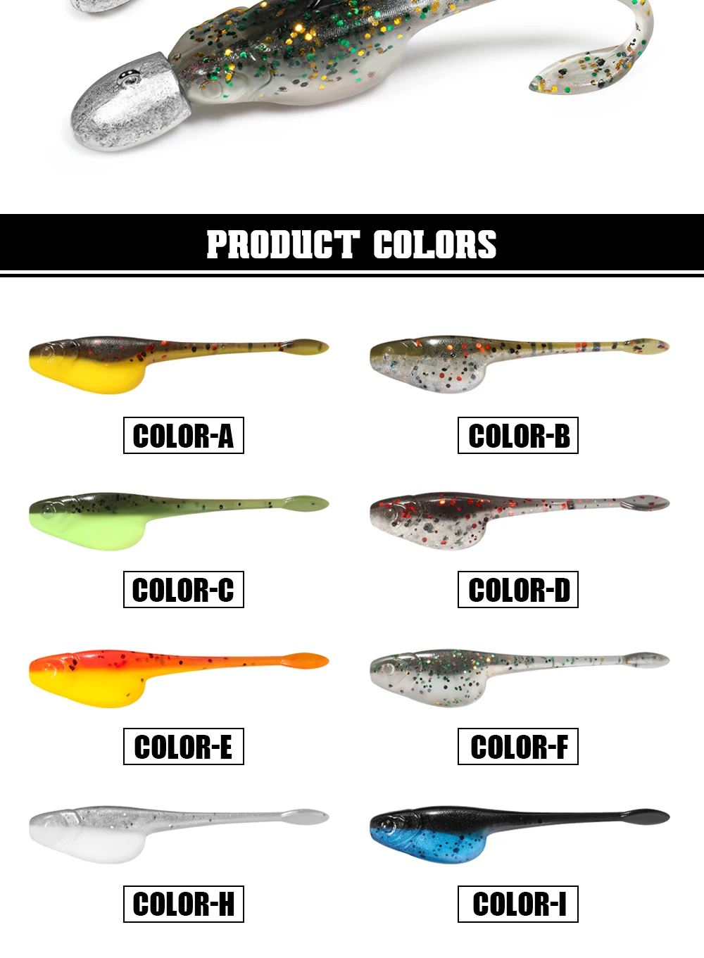 Palisander Crappie Minnow Shad Soft Baits 5 cm Ajing Wurm Angelköder Willow Tail TPR Floating Drop Shot Ocean Rock Angelgerät – Detail 7