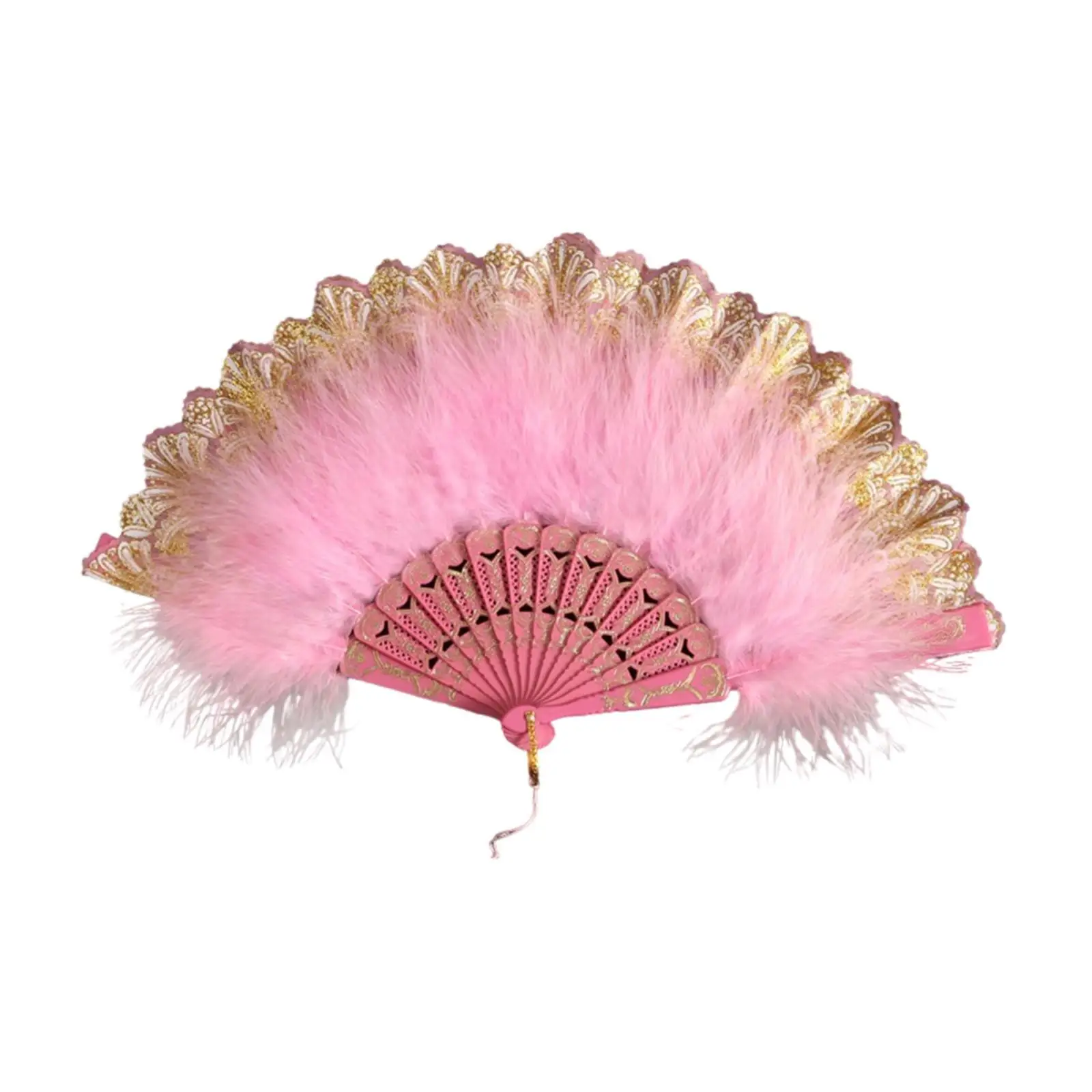 Handheld Folding Fan Handheld Fan Stylish Embroidered Folding Hand Fan Feather Fan for Halloween Wedding Women's Gatherings