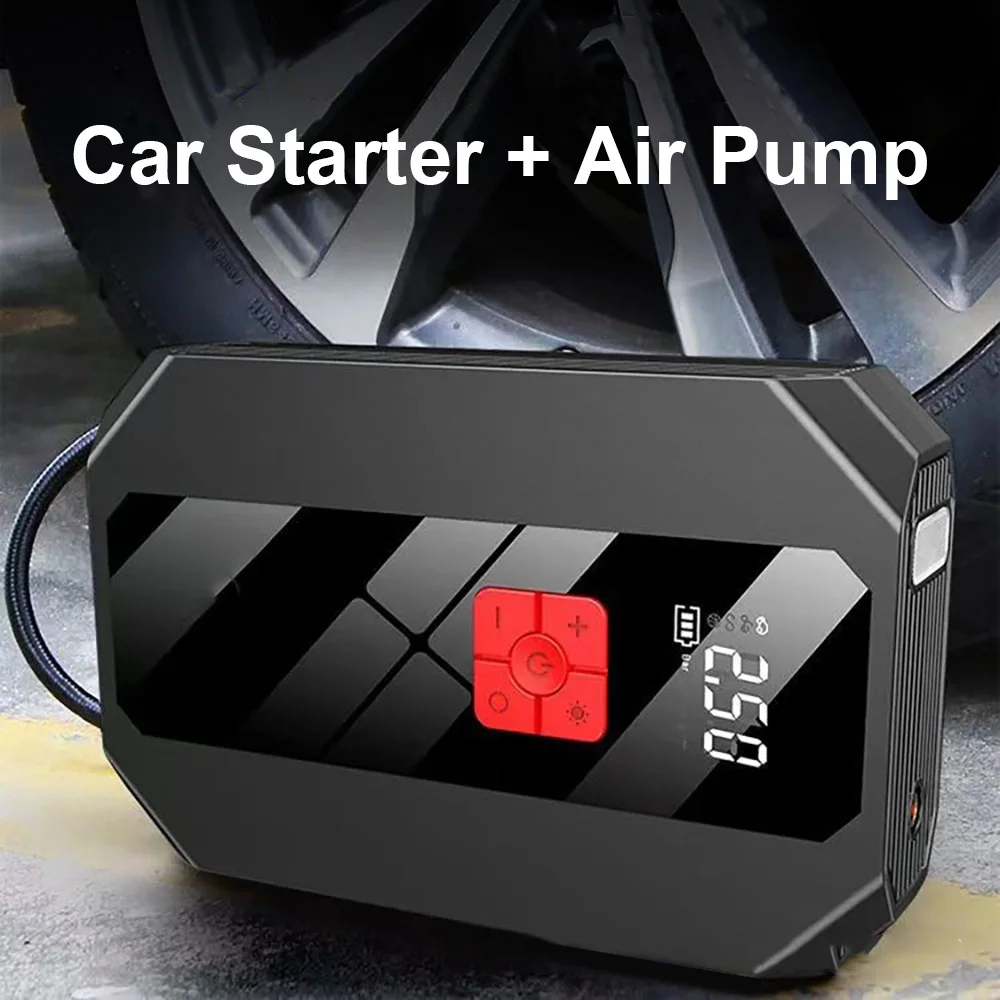 GKFLY 26800mAh Car Jump Starter Portable Power Bank Air Compressor 150 PSi Tire Inflator Auto Portable Battery Starter for Cars