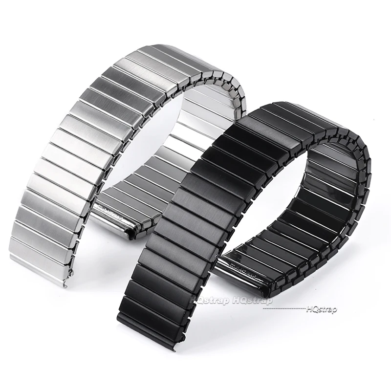 Elastic Stainless Steel Watch Band 14mm 16mm 18mm 20mm 22mm Metal Expansion Stretch Strap Wristband Accessories Bracelet Bands