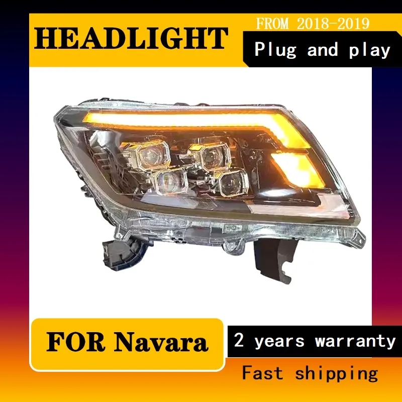 Car Styling for Nissan Navara Headlight  2015-2020 NP300 Head Light Assembly DRL Turn Signal Low High Beam Projector Lens