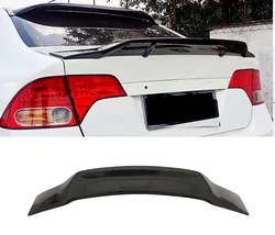 Rear Trunk Lid Boot Ducktail Lip Spoiler Wings For 2006 07 08 09 10 11 Honda Civic 8th Gen Black Carbon Car Tuning Accessories