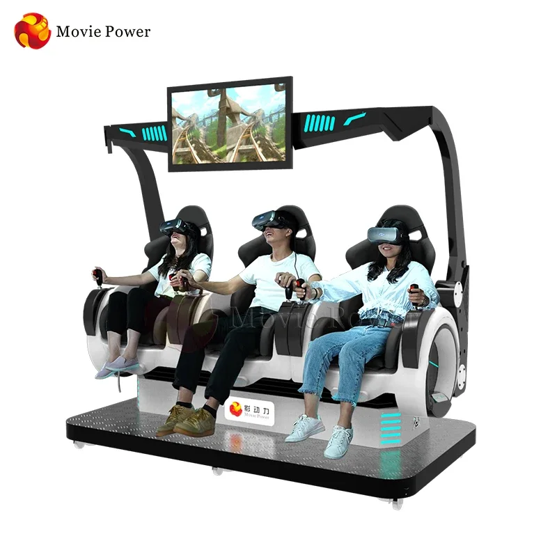 Coin Operated Games VR Three Seats 3Q Chair Shooting Simulator 9D VR Game Machine for Game Center