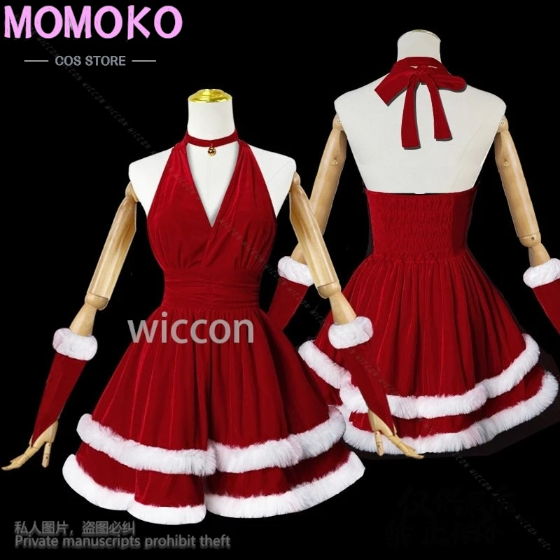 Vestido de Navidad Lolita, falda roja, disfraz de Anime, uniforme para club nocturno, traje de Carnaval de Año Nuevo para Halloween, mujer y niña personalizado