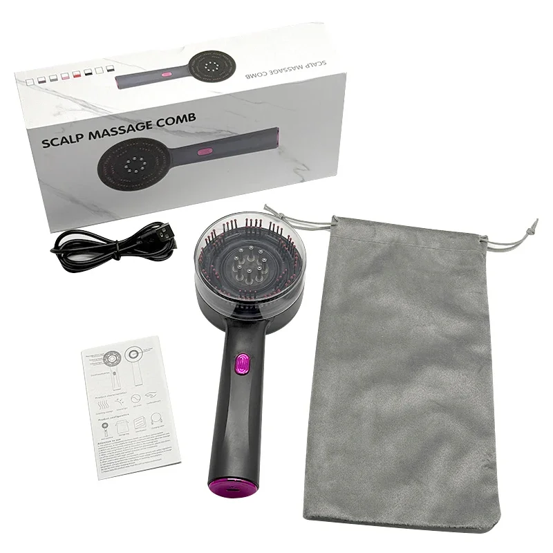 

Customizable Electric Vibration Massage Comb Red Light Hair Follicle Comb Scalp Oil Liquid Massage Hair Growth Anti Loss