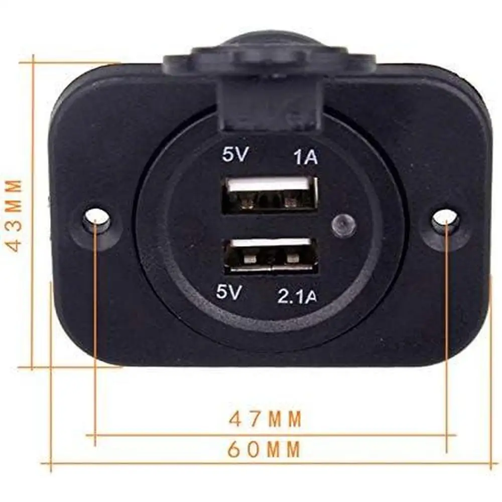 5V/3.1A chargeur de voiture 12V-24V étanche double voiture LED voltmètre chargeur prise adaptateur sortie voiture bateau moto voiture camion