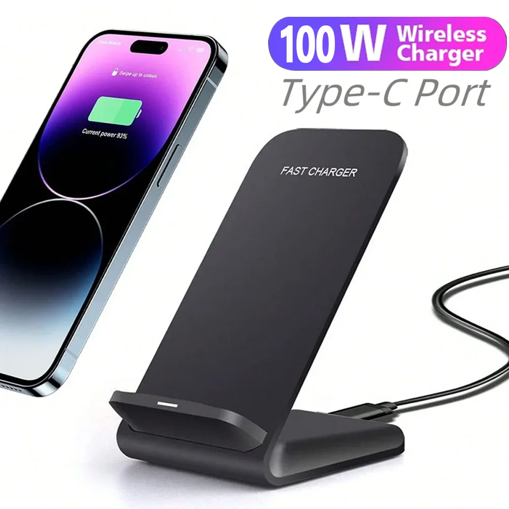 100W bezprzewodowa podstawka do ładowarki dla iPhone 15 14 13 12 11 Pro X XS Max XR 8 Samsung Xiaomi indukcyjna stacja dokująca do szybkiego