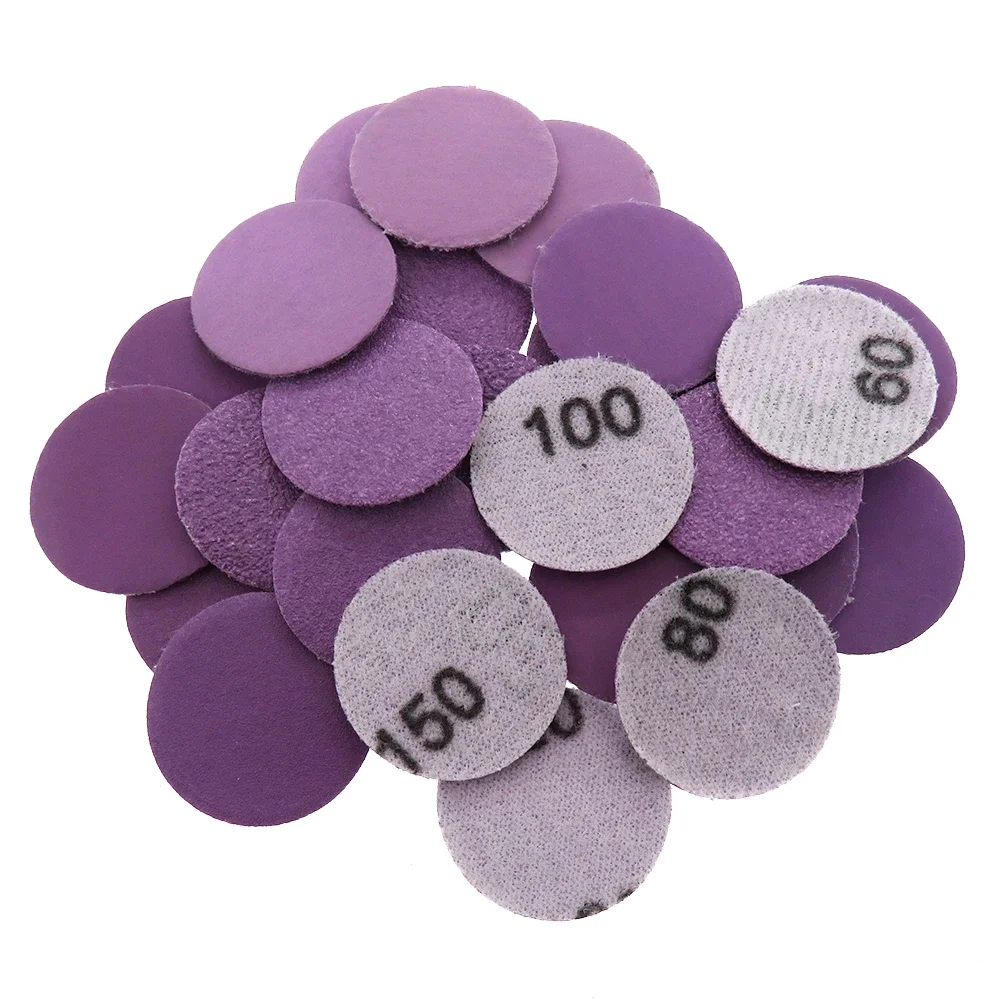 1 Inch Purple Sandpaper Kit 50/100/150 Pcs 60-10000 Grit Hook&Loop Professional Aluminum Oxide Sand Paper for Car Wood Metal