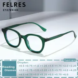 Elegant Oval Reading Glasses Blue Anti Light Optical Glasses Men Women Green Frames Prescription Presbyopic Glasses