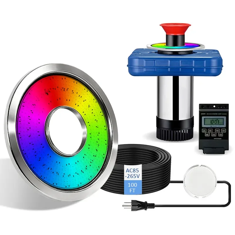 RGB LED Fountain Pump with Remote Control Color Changing Water Feature Light for Outdoor Pond Garden Landscape Decoration