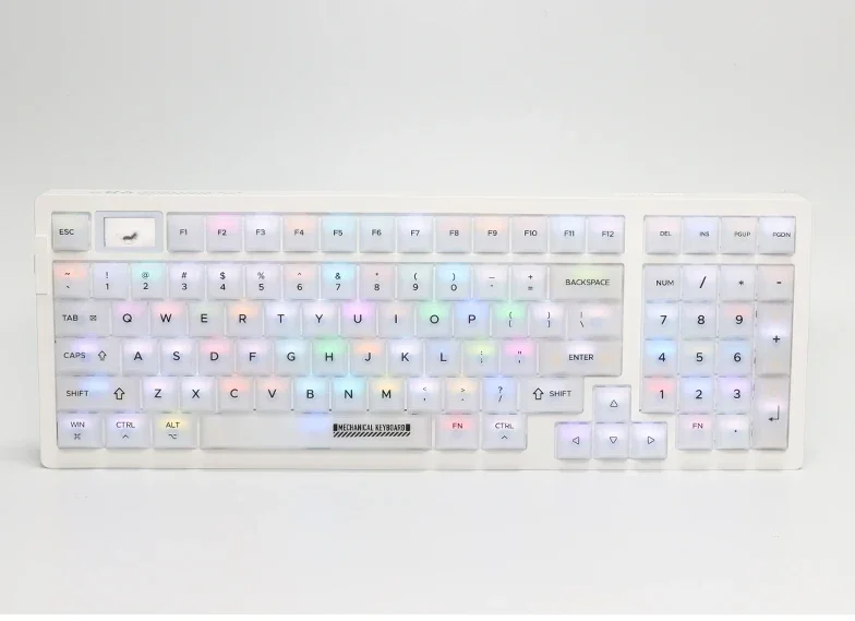 

Transparent Fog Through Keycaps, White Transparent Ice Crystals, 1% Cherry TTC, Fully Equipped with Customized 123 Keys