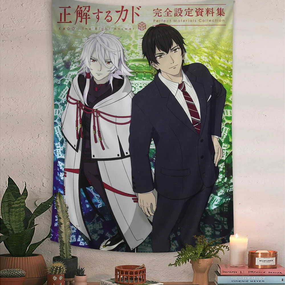 KADO The Righe Answer Anime Tapestry Hanging Tarot Hippie Wall Rugs Dorm Wall Hanging Sheets