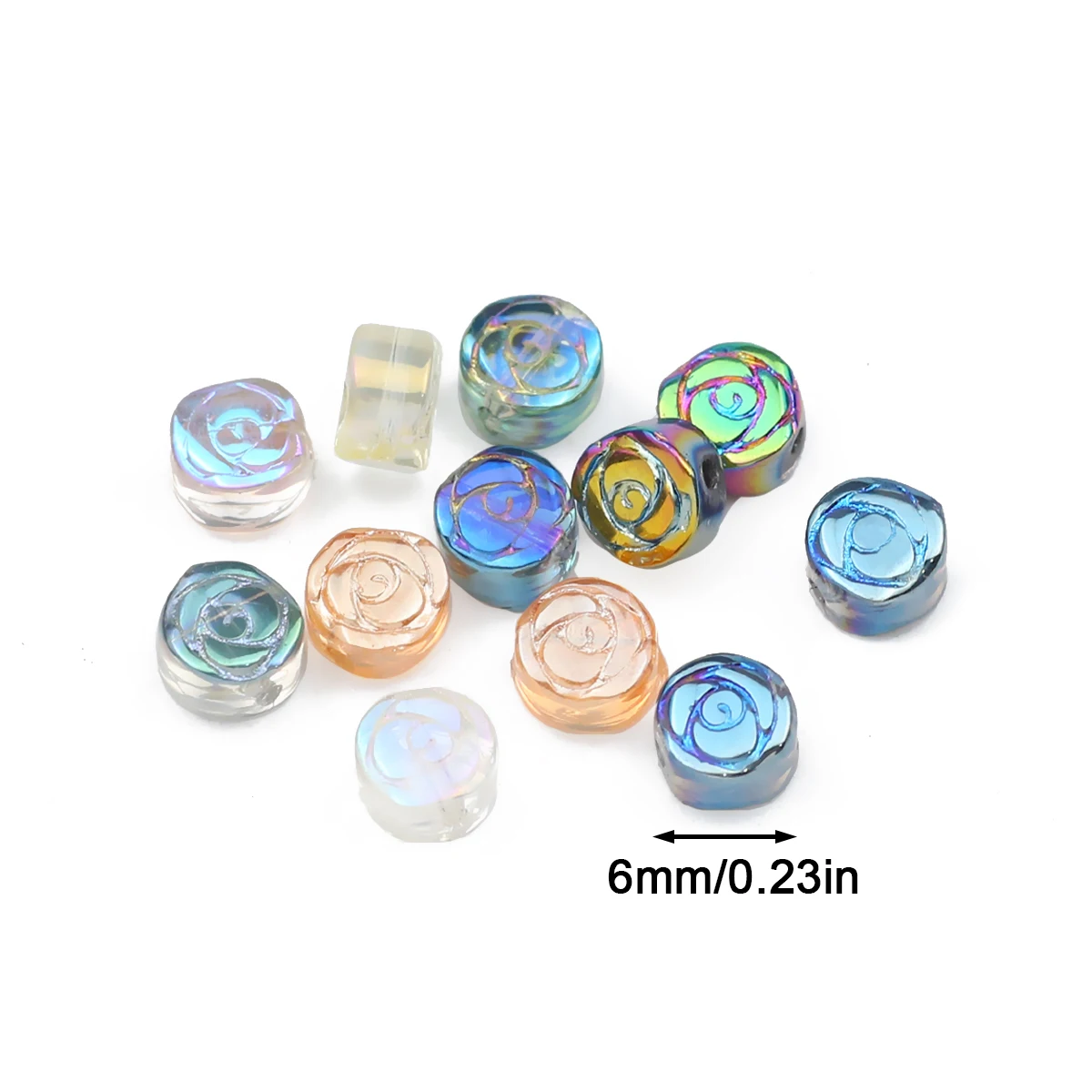 6mm 100pcs Rose Round Austrian Crystal Spacer Glass Loose Beads For Jewelry Making Bracelets Necklace Pendant Accessories DIY