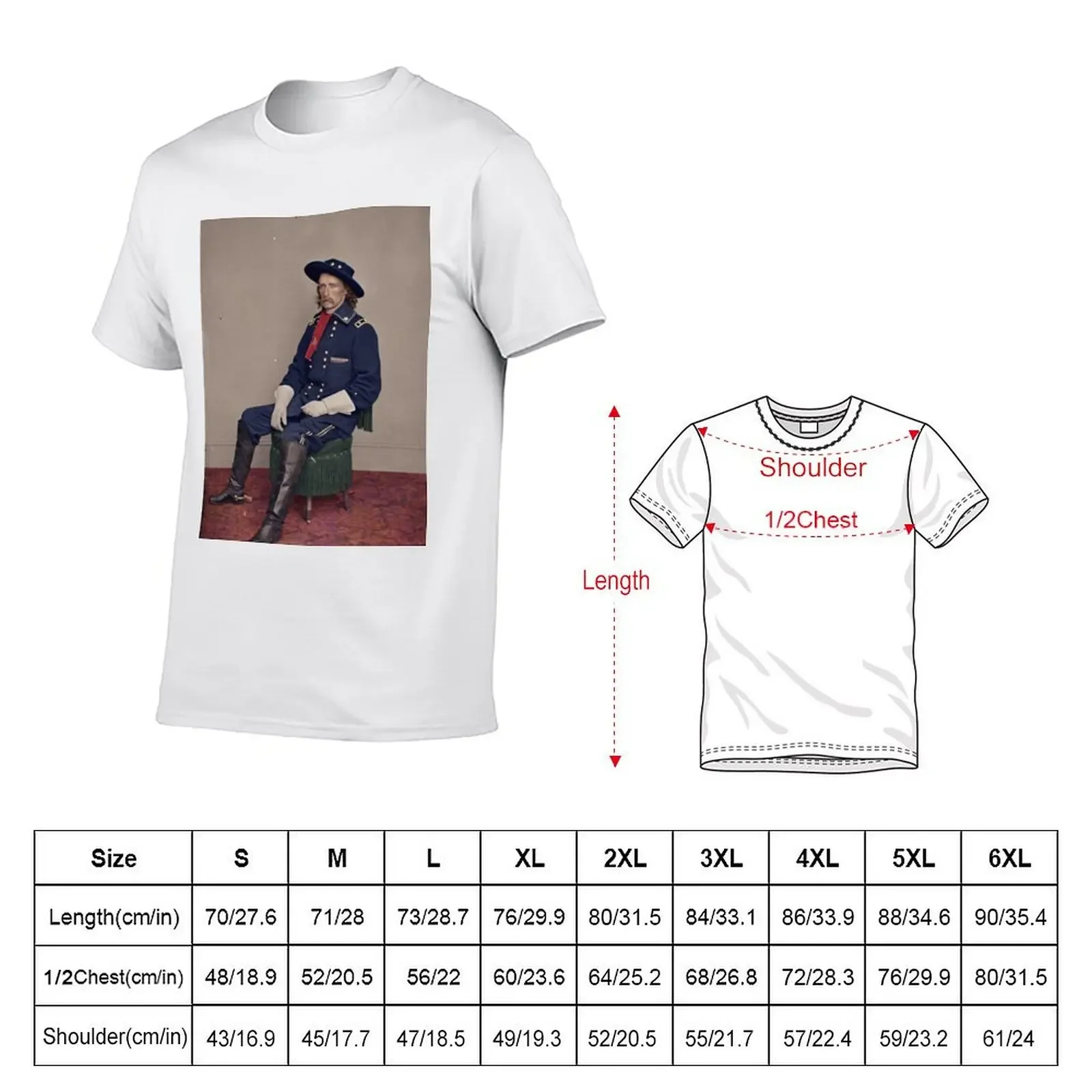 George Armstrong Custer T-Shirt vintage kawaii clothes aesthetic clothes blanks black t shirts for men