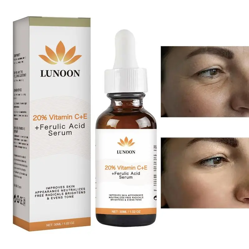 Women Face Vitamin Serums 1.02oz Vitamin C  E Ferulic Acid Dark Spots Brightening Essence Skin Spot Remover Hydrating Serums