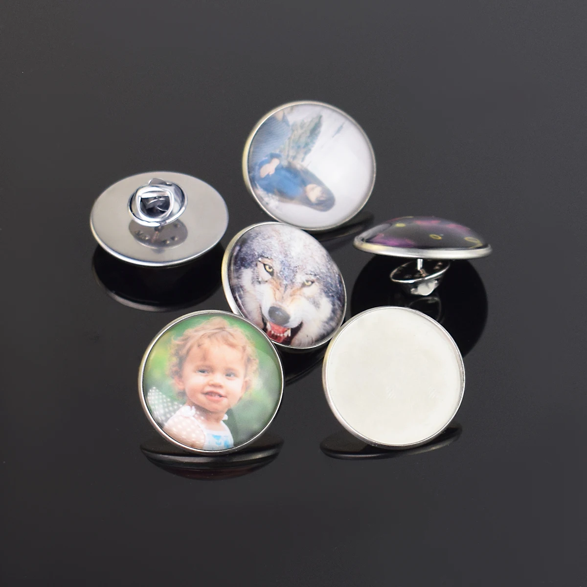 25mm Personalized Photo Brooch Keepsake Jewelry Gift - Custom Glass Dome Collar Pin Stainless Steel Gift Badge ﻿
