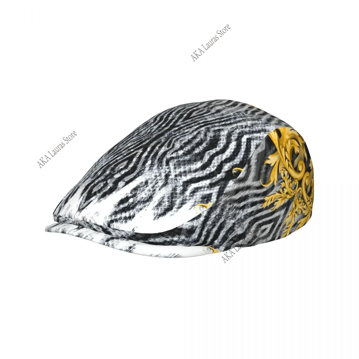 Newsboy Cap Golden Baroque With Mixed Animal Skin Vintage Casual Cap Berets Visor Gatsby Flat Ivy Hat Elegant Men's Beret