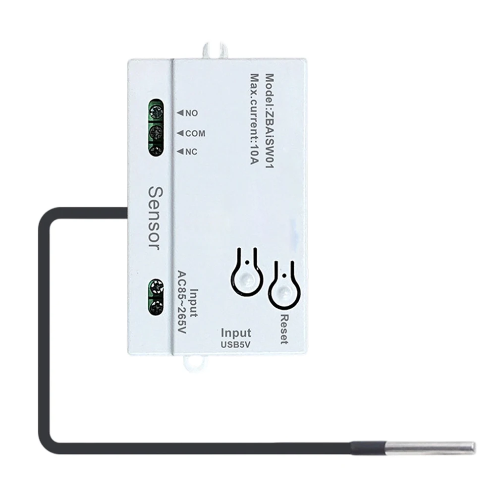 For Zigbee Smart Temperature Controller with 1 Meter or 2 Meter Waterproof Probe for Greenhouse and Fermentation AC85-265V
