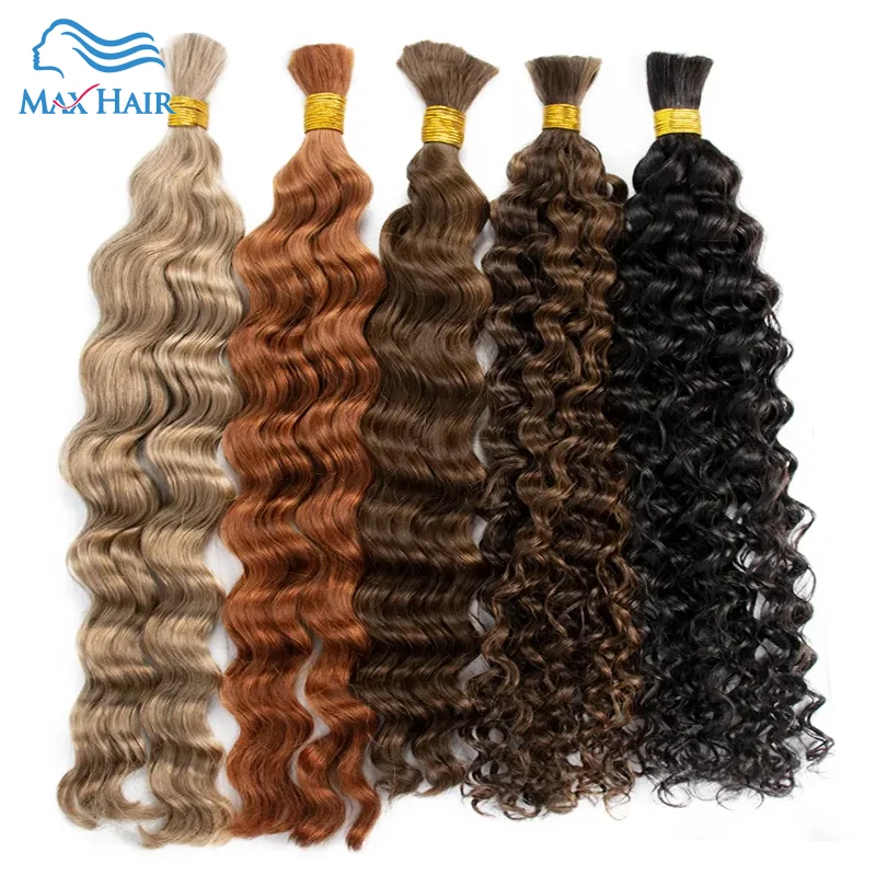 

Shinehair 18-30 Inch Human Hair For Braiding Extensiones Deep Curly Color 30 27 Double Drawn Deep Wave Bulk Human Hair Bundles