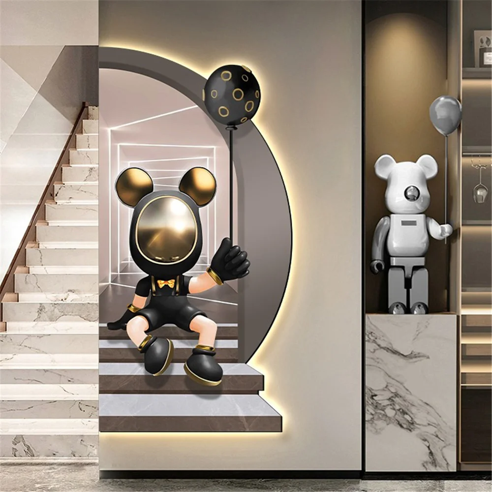 3D Astronaut Creative Led Mural Wall Lamp For Loft Staircase Hall Corridor Home Decor Sconces Atmosphere Hanging Painting Lights
