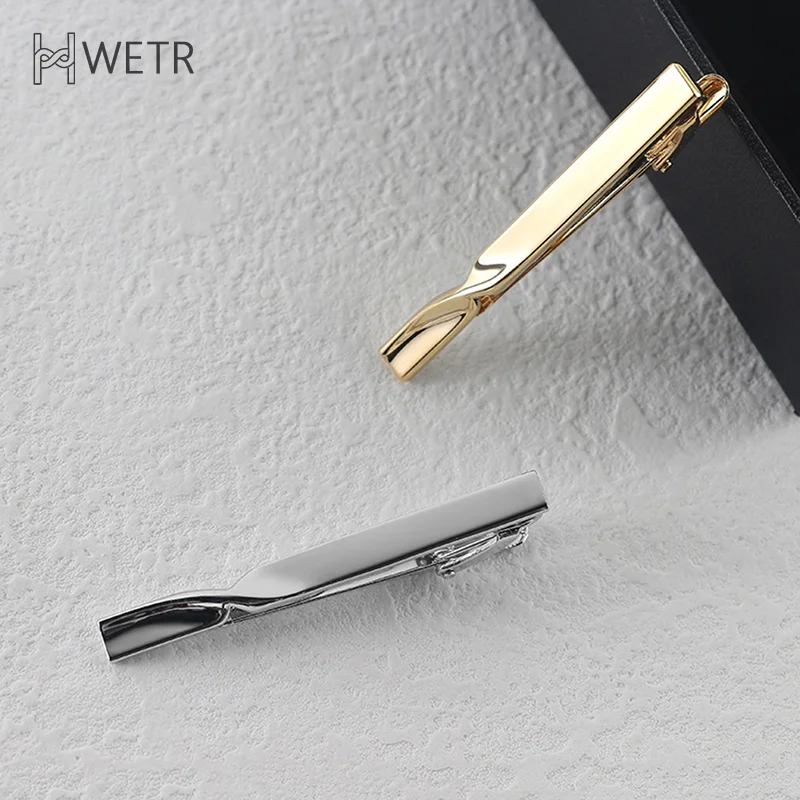 

Fashion 1Pc Tie Clip for Men Copper Simple Bar Clasp Practical Mens Classic Tie Clips Clamp Pin Jewelry Necktie Wedding Gift