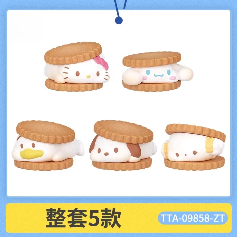 Mini Gashapon de Hello Kitty y Pochacco: Figura Coleccionable de Galleta Sándwich con Diseño de Caramelo, Versión Q, Regalo para Niñas