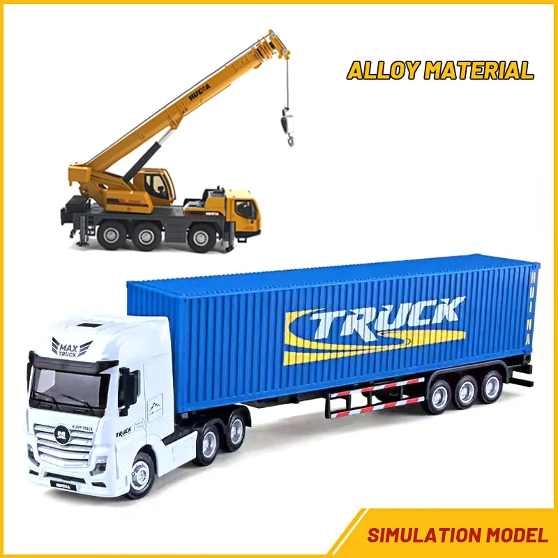 1:50 Dump Truck Diecast Truck-mounted Crane Alloy Model Toy For Children's Kids Boys Diecast Miniature Vehicle Engineering Gift