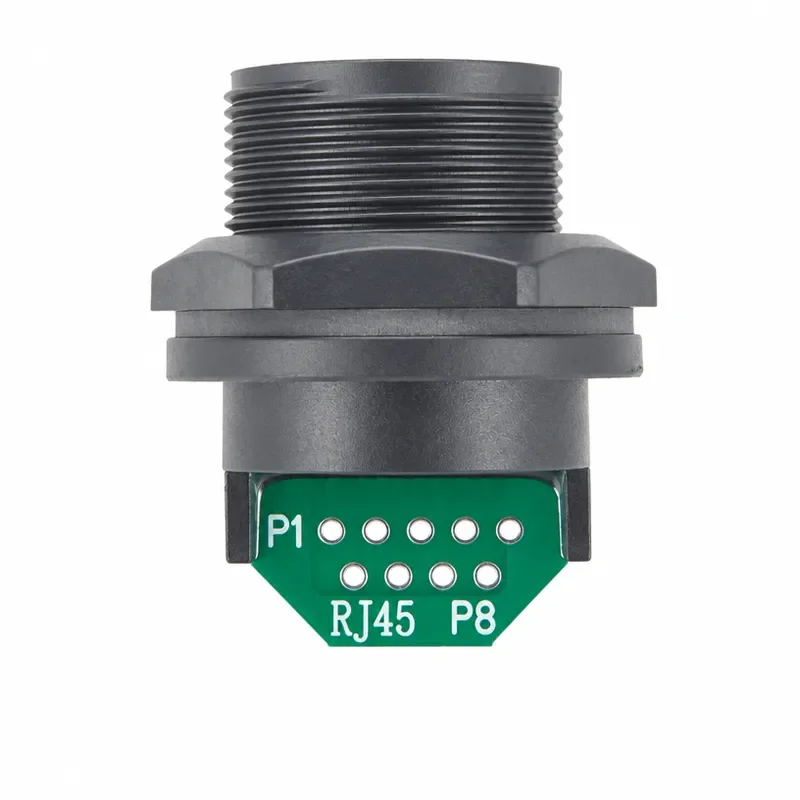IP67 RJ45 Flush Panel Mount Connector With PCB Board Quick Release Gigabit Cat5e Ethernet Bulkhead Feedthru RJ45 Female
