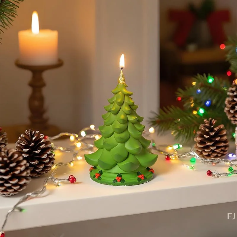 Silikonform, Bastelwerkzeug, 3D-Weihnachtsbaum, Duftkerze, Wachsguss, Aromatherapie, DIY-Gipsformen für festliche Bastelarbeiten