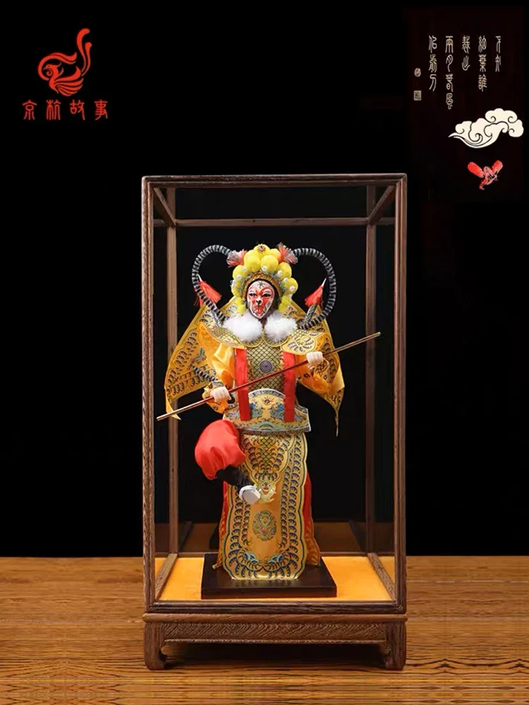 Desktop ornaments Resin wood Pure handmade Peking Opera charactersOffice desktop ornaments Crafts Chinese characteristics gifts